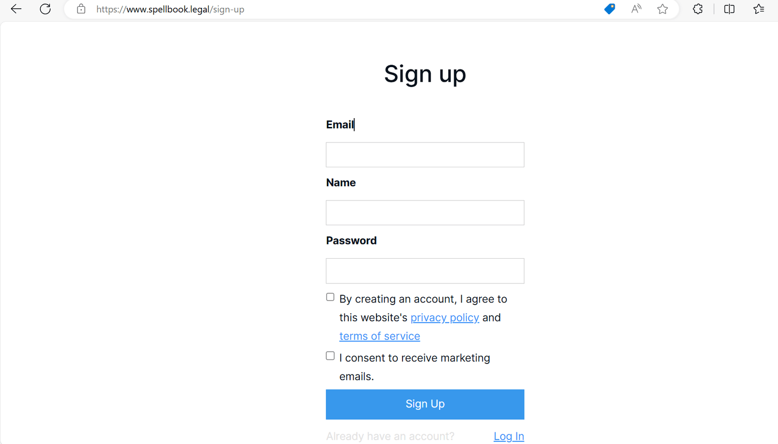Spellbook AI Signup